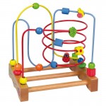 Labirintul Maze cu trasee colorate Joc Educațional din Lemn de indemanare, de condus bile pe trase suspendate elicoidale